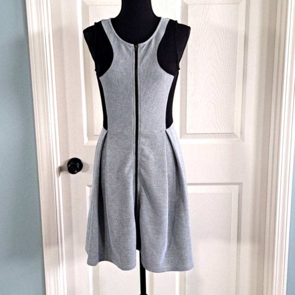 Aina Be Francesca's Comfort Stretch Cotton Blend Full Zip Sleeveless Mini Dress